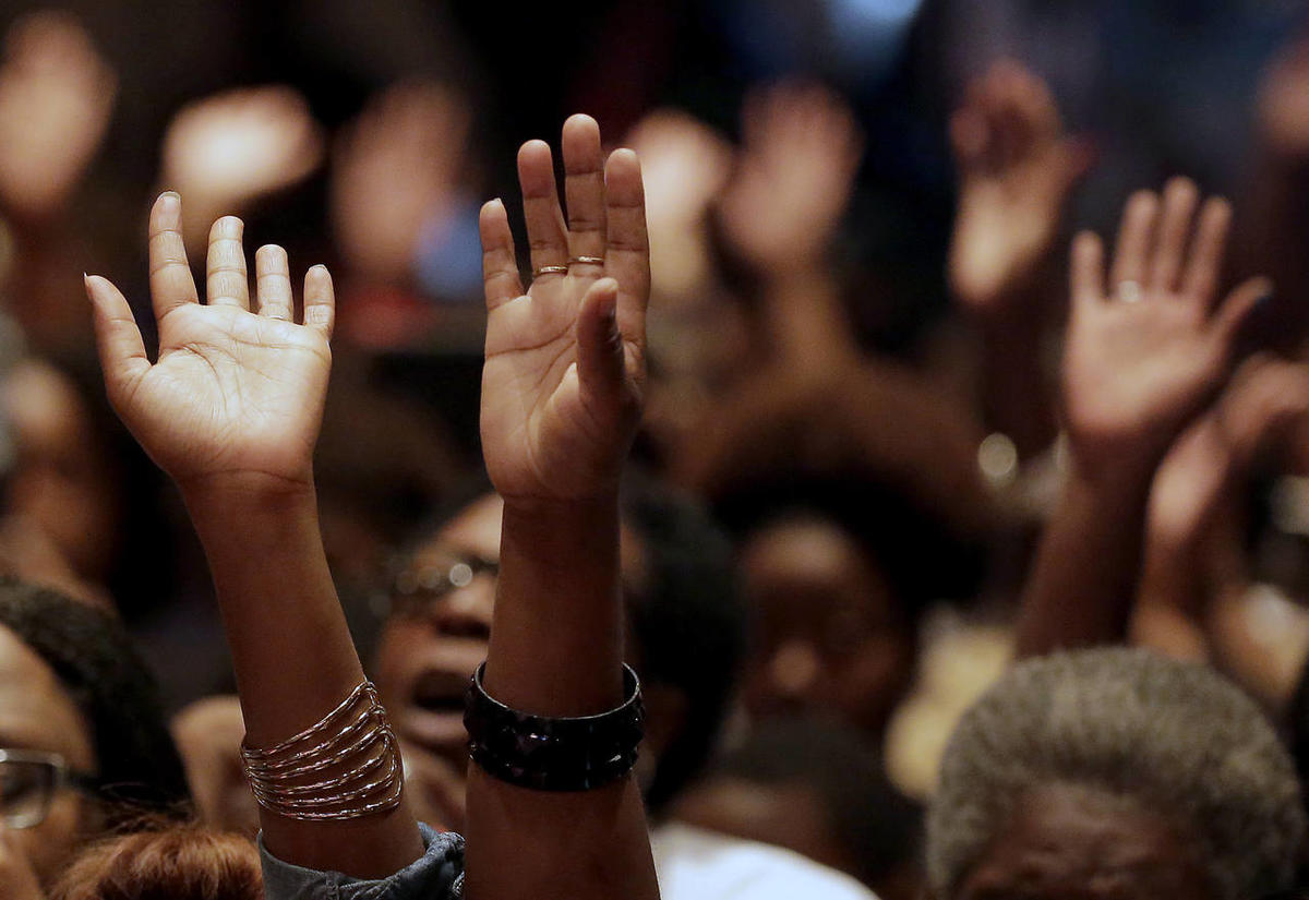 black church people praising